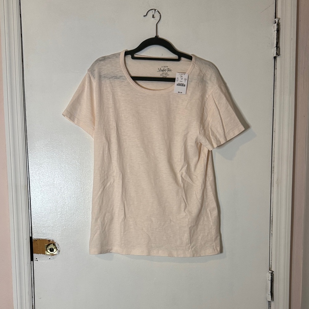 J. Crew Light Cream Short Sleeve Tee